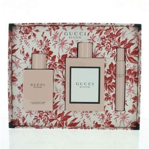 gucci gift bloom pattern|gucci bloom 3 piece set.